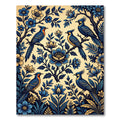 Elegant Blue Birds Floral Branches Rug