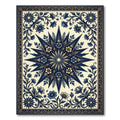 Midnight Navy Floral Celestial Star Rug