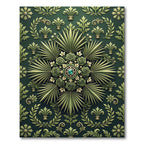 Emerald Botanical Jeweled Palm Medallion Rug