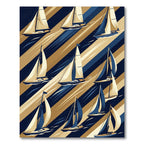 Navy and Gold Sailing Yacht Stripe Rug
