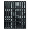 Modern Minimalist Charcoal Architectural Grid Rug