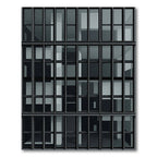 Modern Minimalist Charcoal Architectural Grid Rug