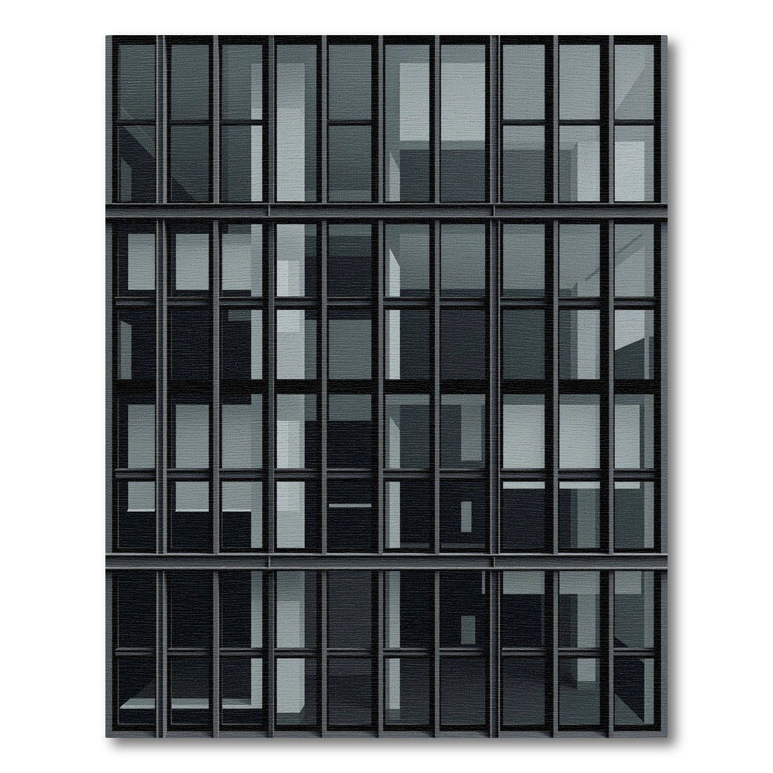 Modern Minimalist Charcoal Architectural Grid Rug