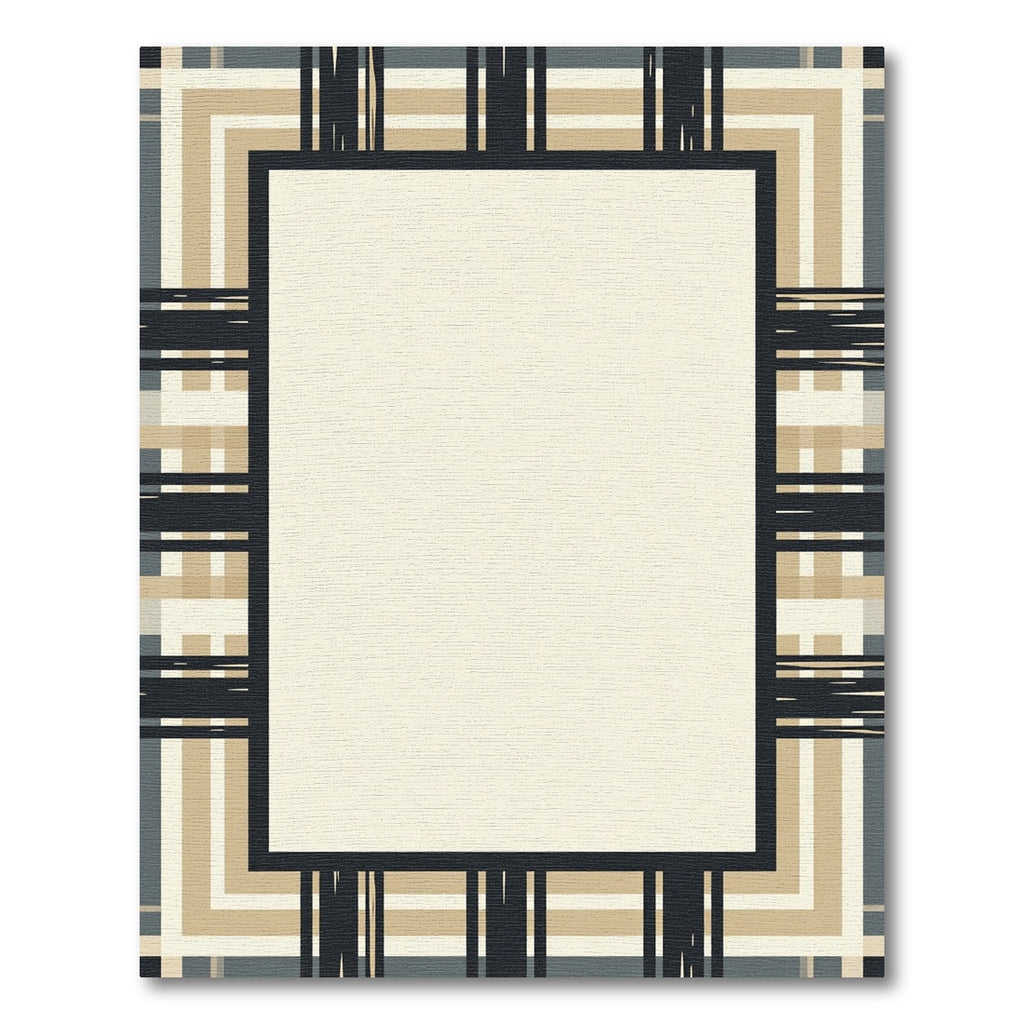 Modern Gray Tan Abstract Stripe Rug