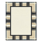 Modern Gray Tan Abstract Stripe Rug