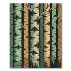 Earthy Forest Birch Tree Trunk Rug