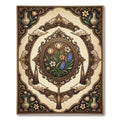 Ornate Earthy Floral Oval Medallion Rug