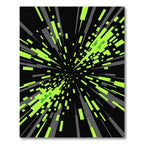 Neon Green Abstract Radial Motion Rug