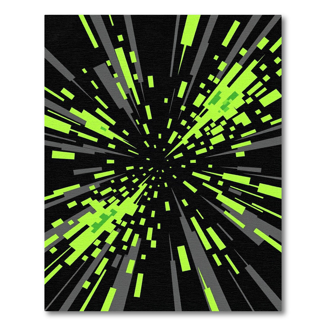 Neon Green Abstract Radial Motion Rug