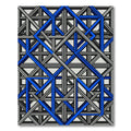 Modern Blue and Gray Geometric Labyrinth Rug