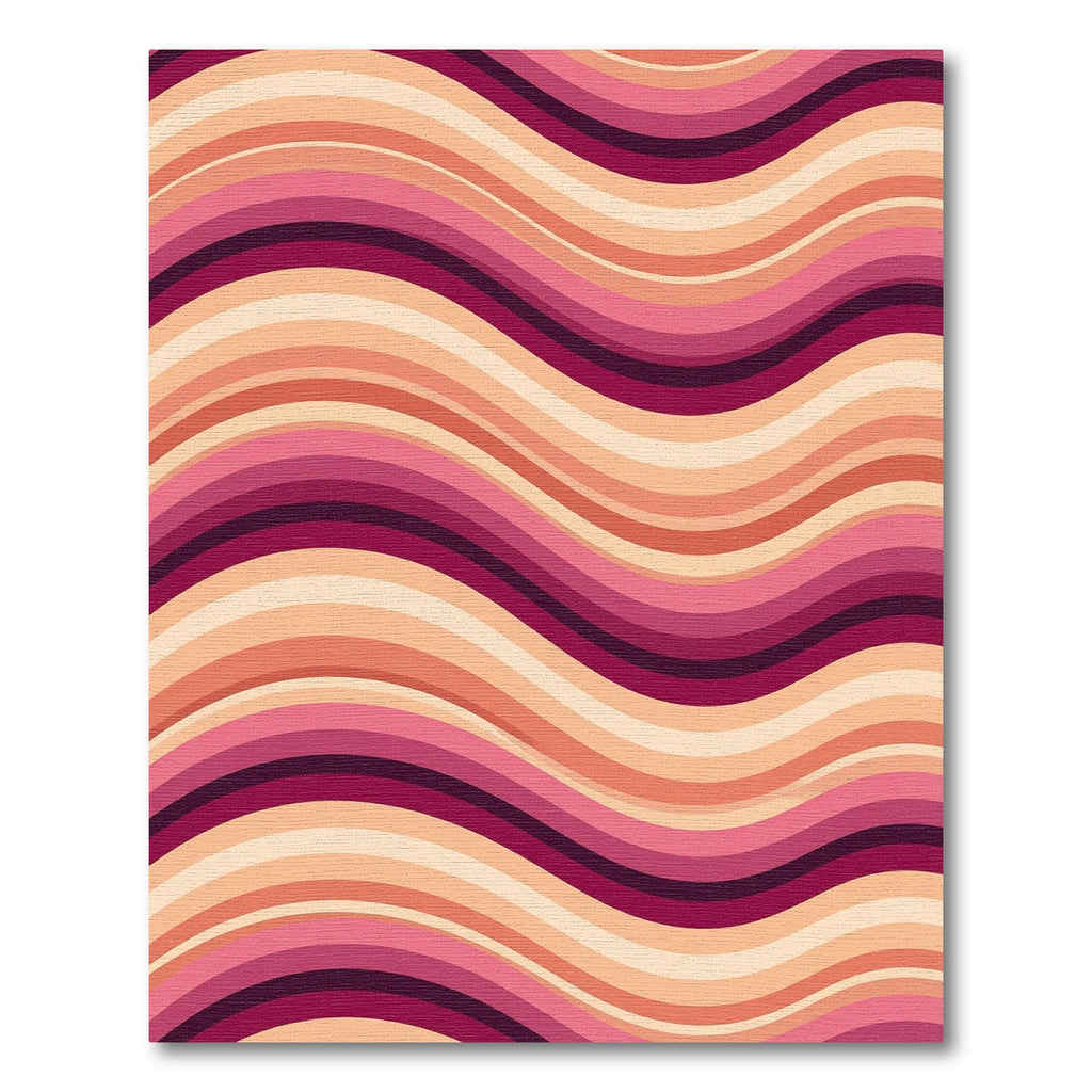Wavy Berry Coral Stripes Rug