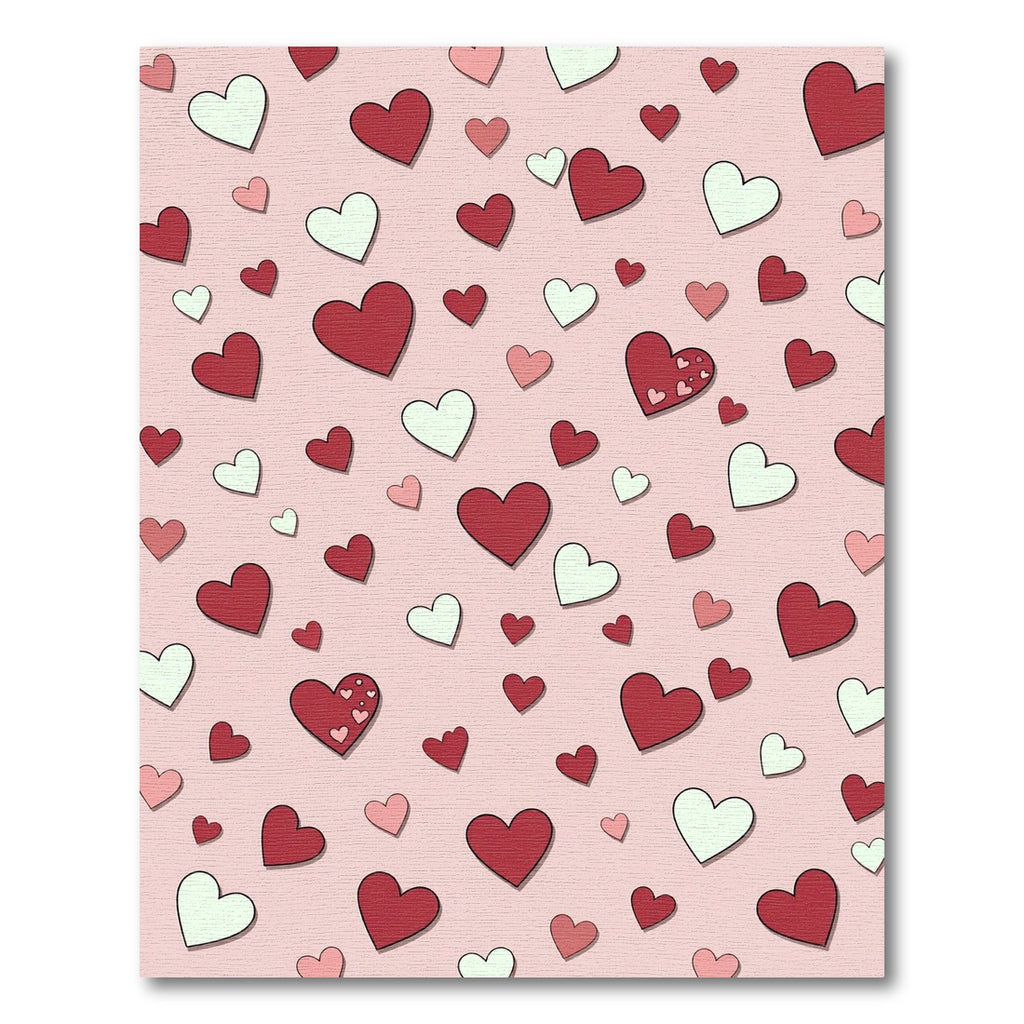 Pink Heart Scatter Composition Rug