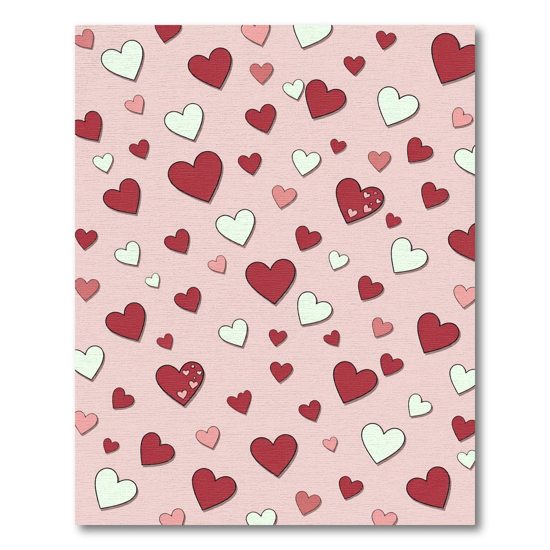 Pink Heart Scatter Composition Rug