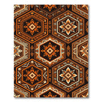 Amber Geometric Hexagon Earthy Tile Rug