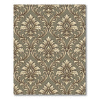 Antique Beige Raised Damask Scroll Rug