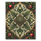 Ornate Pomegranate Lotus Medallion Foliage Rug