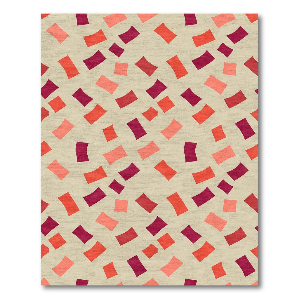 Abstract Painted Confetti Coral Magenta Rug