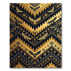 Gold Black Eagle Tribal Chevron Rug