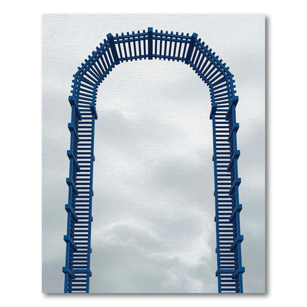 Minimalist Navy Arched Lattice Grid Rug