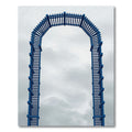 Minimalist Navy Arched Lattice Grid Rug