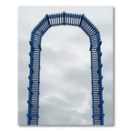 Minimalist Navy Arched Lattice Grid Rug