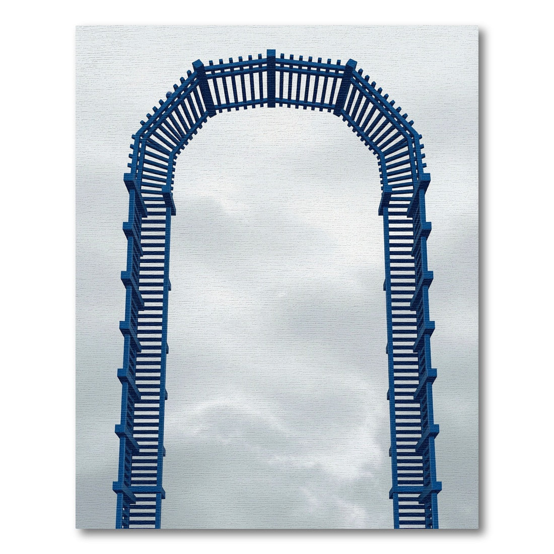 Minimalist Navy Arched Lattice Grid Rug