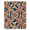 Golden Swirl Ribbon Interwoven Navy Art Rug
