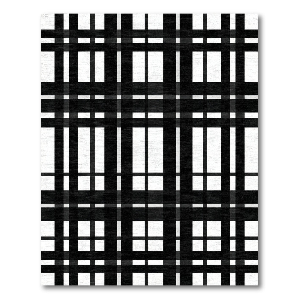 Classic Black White Plaid Checks Rug