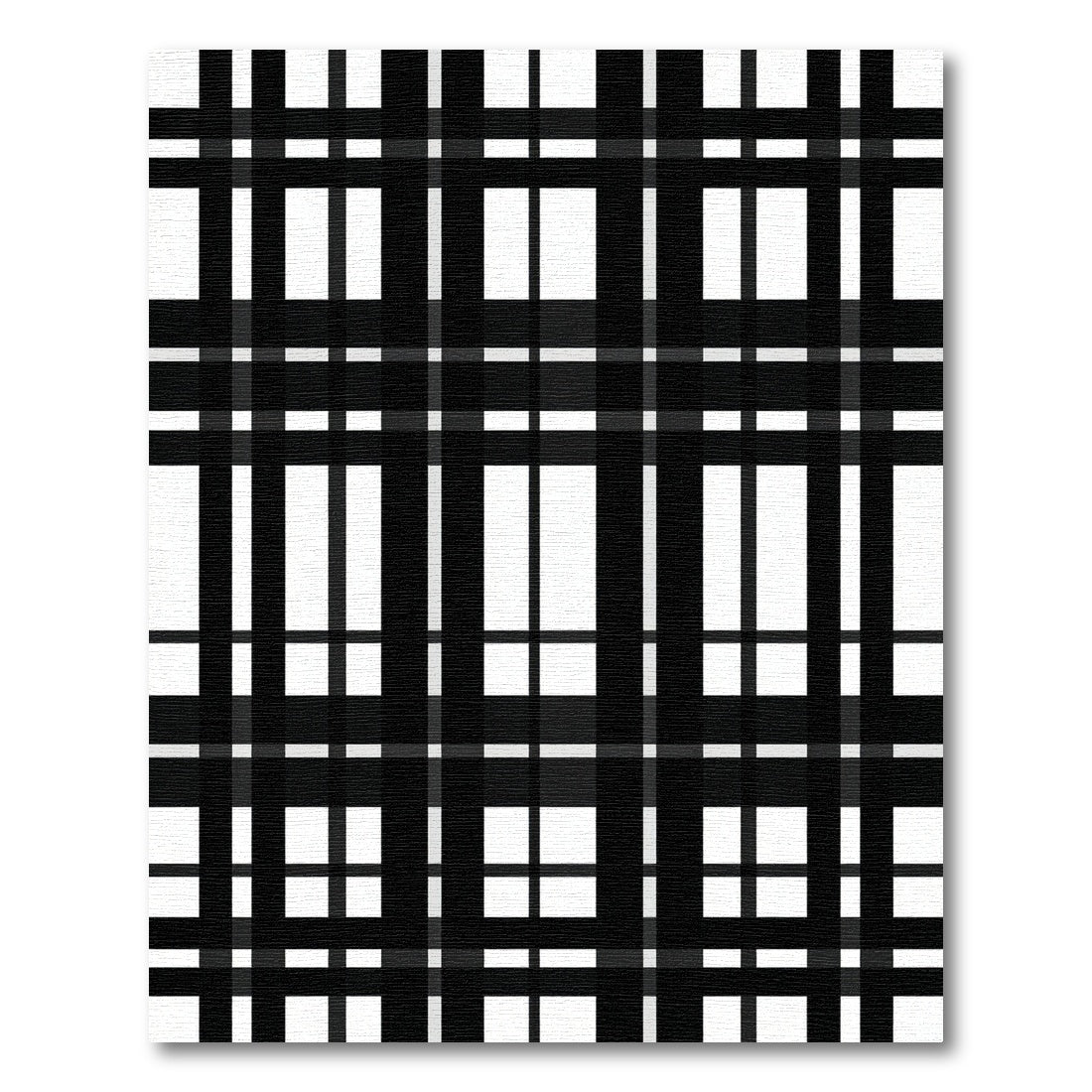 Classic Black White Plaid Checks Rug