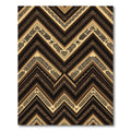 Golden Earthy Toned Chevron Geometric Art Rug