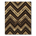 Golden Earthy Toned Chevron Geometric Art Rug
