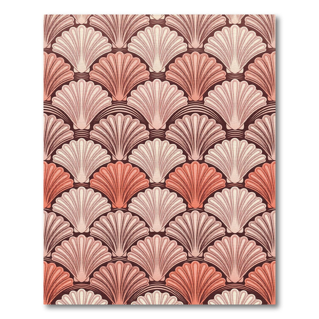 Coral Pink Art Deco Fan Rug
