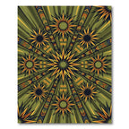 Green Sunburst Tribal Rays Rug