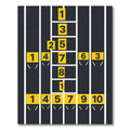 Modern Geometric Numbered Yellow Athletic Track Rug