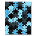Modern Blue and Black Interlocking Puzzle Rug