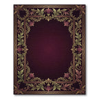 Regal Burgundy Acanthus Scroll Rug