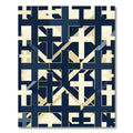 Navy Blue Geometric Cross Grid Rug