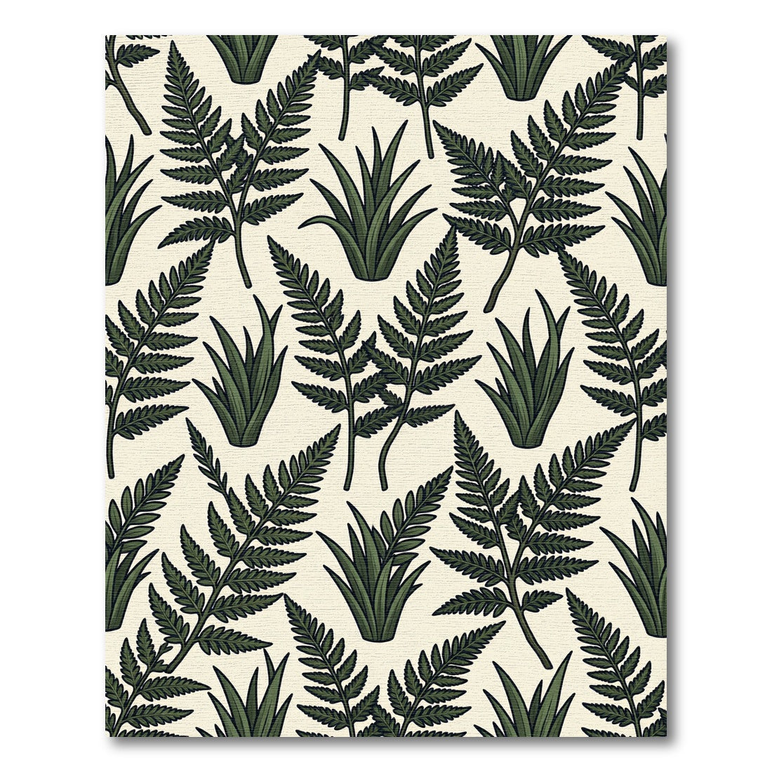 Lush Forest Fern Tropical Foliage Rug