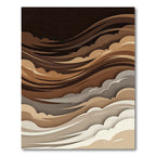 Earthy Brown Abstract Cloud Layers Rug