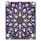 Ornate Violet Floral Mandala Radial Rug