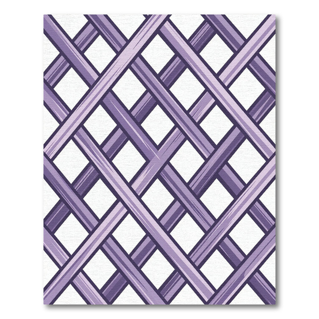 Lavender Geometric Intersecting Diamond Lattice Rug
