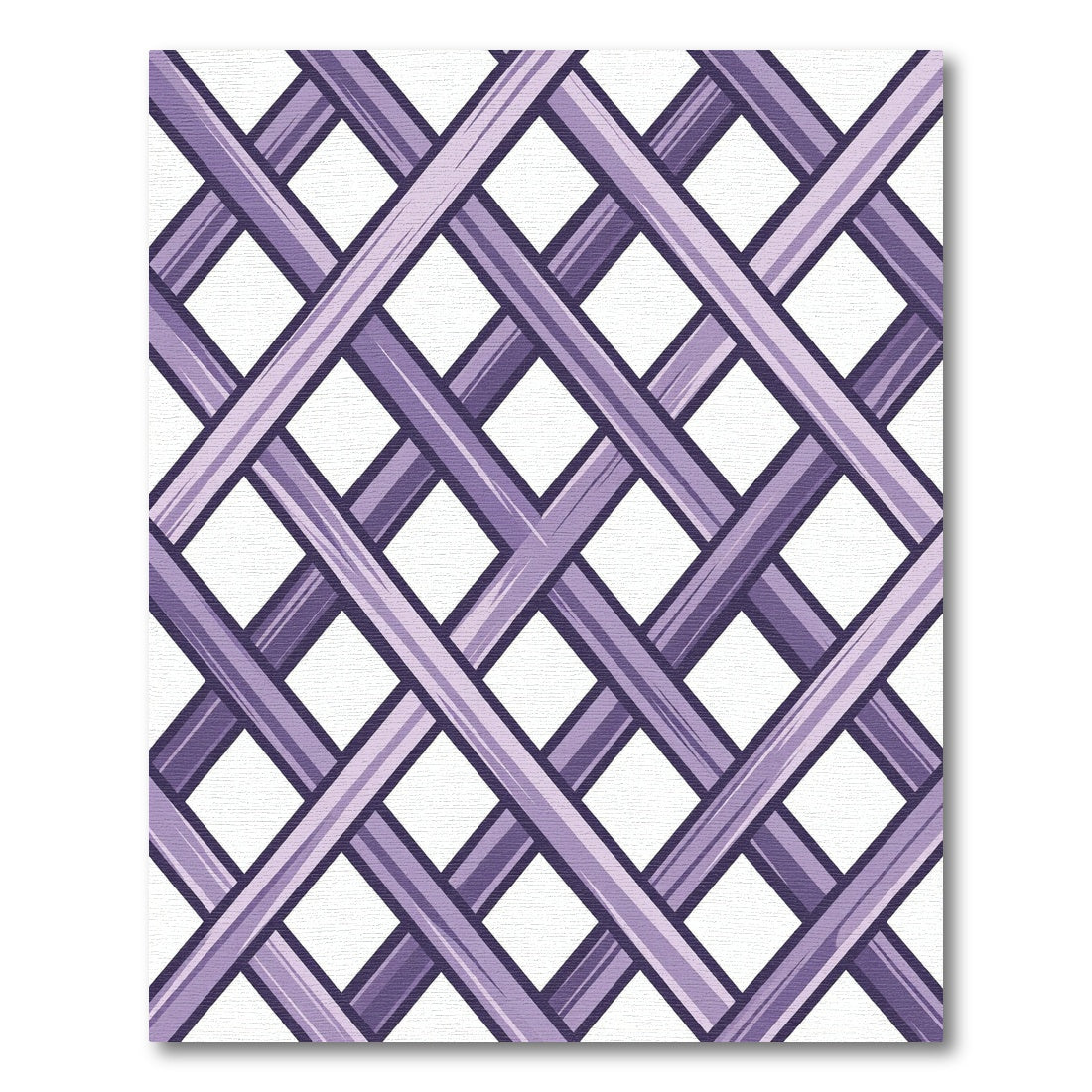 Lavender Geometric Intersecting Diamond Lattice Rug