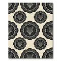 Elegant Black Leopard Medallion Monochromatic Rug