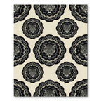 Elegant Black Leopard Medallion Monochromatic Rug