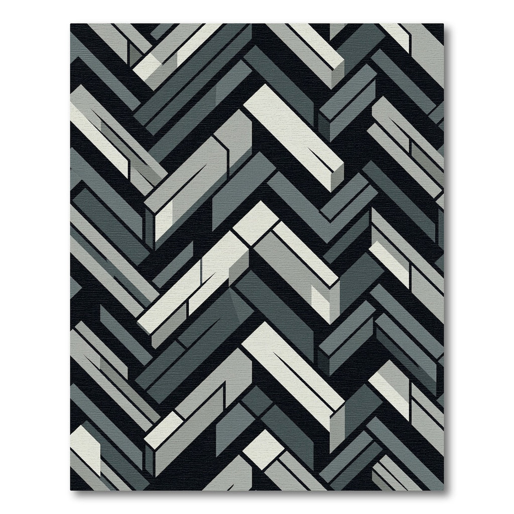 Modern Abstract Chevron Geometric Rug