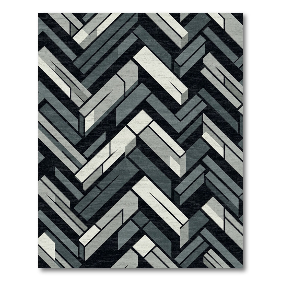 Modern Abstract Chevron Geometric Rug