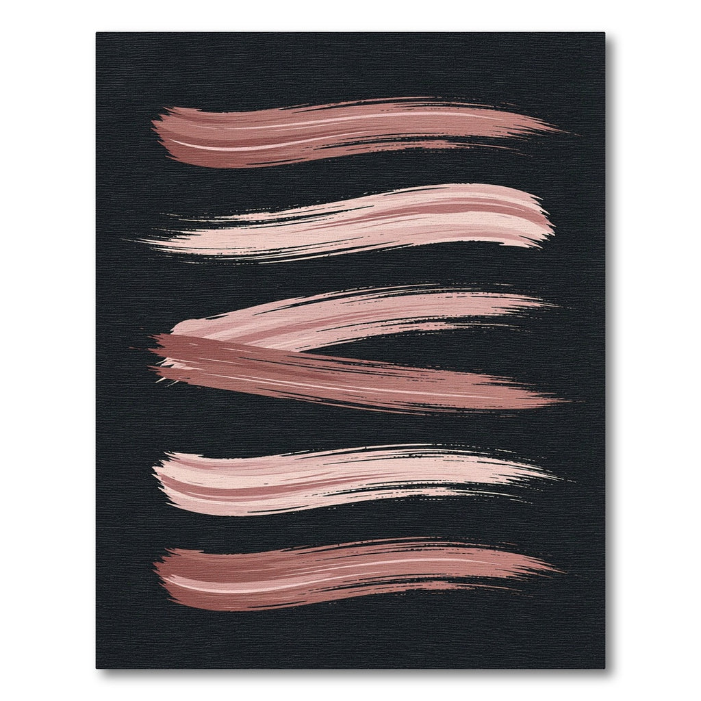 Minimalist Rose Gold Abstract Brushstroke Rug