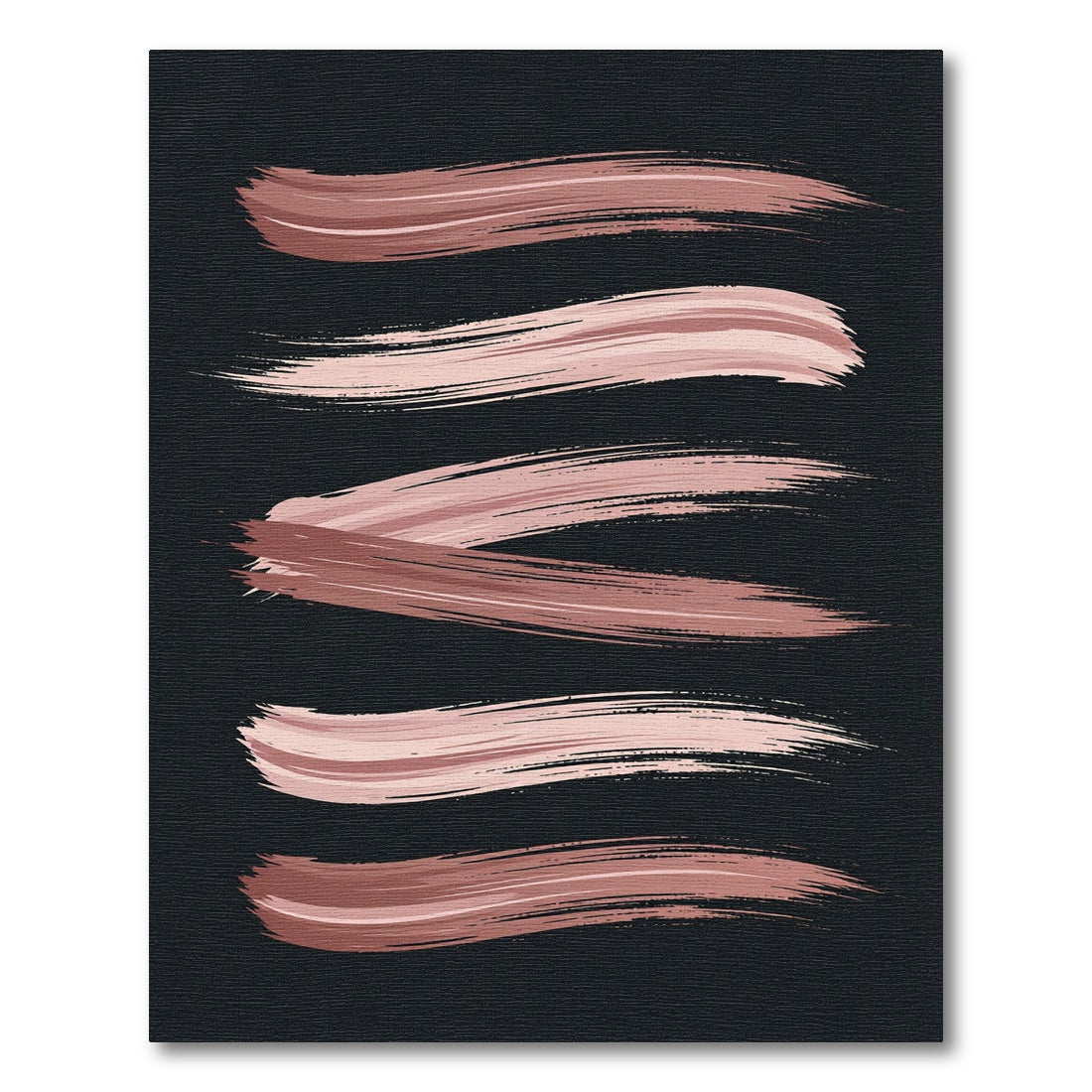 Minimalist Rose Gold Abstract Brushstroke Rug