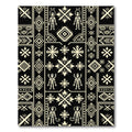 Ethnic Cream Tribal Figures Geometric Rug