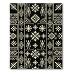 Ethnic Cream Tribal Figures Geometric Rug